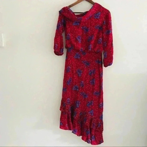 Saloni Dress Lexie Scarlet Posey Midi Dress Sz 0 - Picture 6 of 15